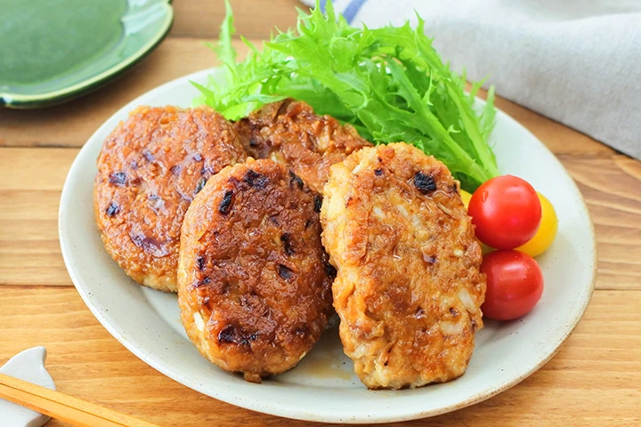 豆腐のお肉と山芋の照り焼きバーグ